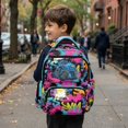 thumbnail image 6 of Xixirimido Kids Backpack for Boys Girls Preschool Elementary Students Bookbag 17inch Large School Bag Multi-pocket Lightweight Backpacks, Graffiti Neon Tractor, 6 of 8