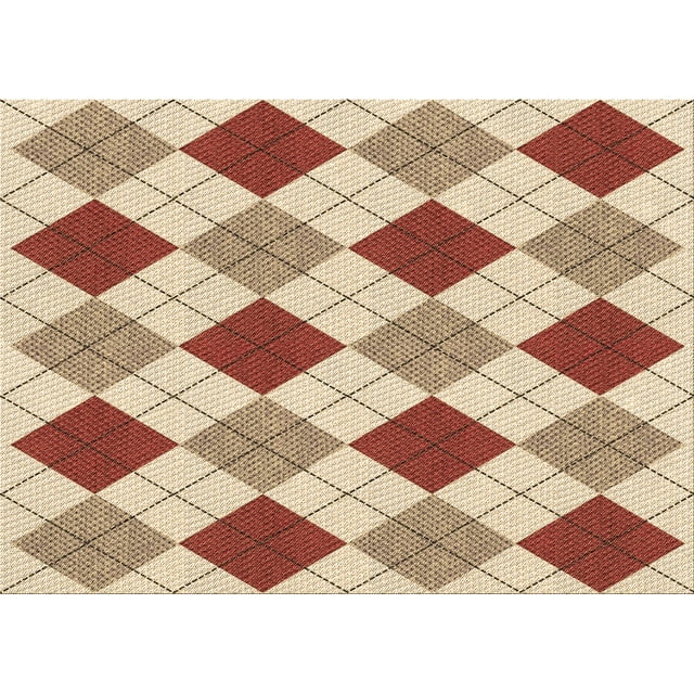 Ahgly Company Indoor Rectangle Patterned Khaki Gold Area Rugs, 5' x 8'