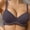Dark Gray, variant on Womens T-Shirt Bras Solid Color Breathable Support Bra for Daily Push Up Wireless Bra, 36C, Black
