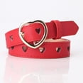 thumbnail image 6 of Tnobhg Women Heart-shaped Buckle Belt Heart Hollow Design Waistband Faux Leather Adjustable Length Belt Fashion Accessories, 6 of 7