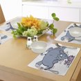 thumbnail image 4 of Ambesonne Cartoon Place Mats Set of 4, Rabbit Mascot Animal, Standard Size, Grey Pink White, 4 of 6