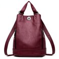 thumbnail image 2 of Mochilas de cuero para mujer 2022, multifunción, bolso de hombro vintage para mujer, mochila para mujer, bolso de viaje de gran capacidad, bolso preppy, 2 of 5