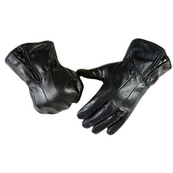 Full Hand Black Mens Leather Gloves for Winters -Touchscreen warm gloves - for Skiing or Driving