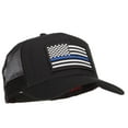 thumbnail image 5 of Thin Blue Line USA Flag Patched Mesh Cap - Black OSFM, 5 of 5