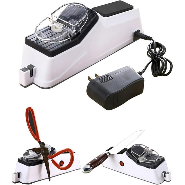 LQXZWJY Electric Knife Sharpener, Gusneck Professional Knife Sharpener Tool for Home, Double Sided Knife Sharpener, Quick Sharpening & Polishing, with Protective Cover