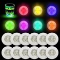 thumbnail image 1 of wonima02 LED Coaster Discs,12 Pack Light Up Coasters,7Colors RGB LED Bottle Lights,Bottle Glorifier, LED Sticker Coaster Discs Light Up for Drinks, Flashing Shotb Light (Multicolor), 1 of 1