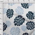thumbnail image 2 of oneOone Cotton Jersey Dark Navy Blue Fabric Monstera Leaves Block Diy Clothing Quilting Fabric Print Fabric By Yard 58 Inch Wide, 2 of 4