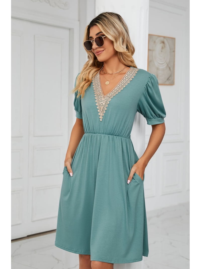 polyester rayon dresses Zac And Rachel Solid Pleated Sleeveless Dress - Powder Blue