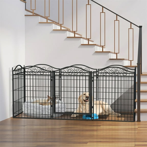 IUKRYU Large Pen Dog Kennel Puppy Playpen 8 Panel 32 Inch Tall with Door Indoor Outdoor