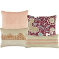 thumbnail image 3 of ESCA 7-Piece Ketifa Beige Red Floral Embroidery Pintuck Comforter Bedding Set - OEKO-TEX Standard 100, Breathable, All Season, Soft & Lightweight - Queen Size, 3 of 4