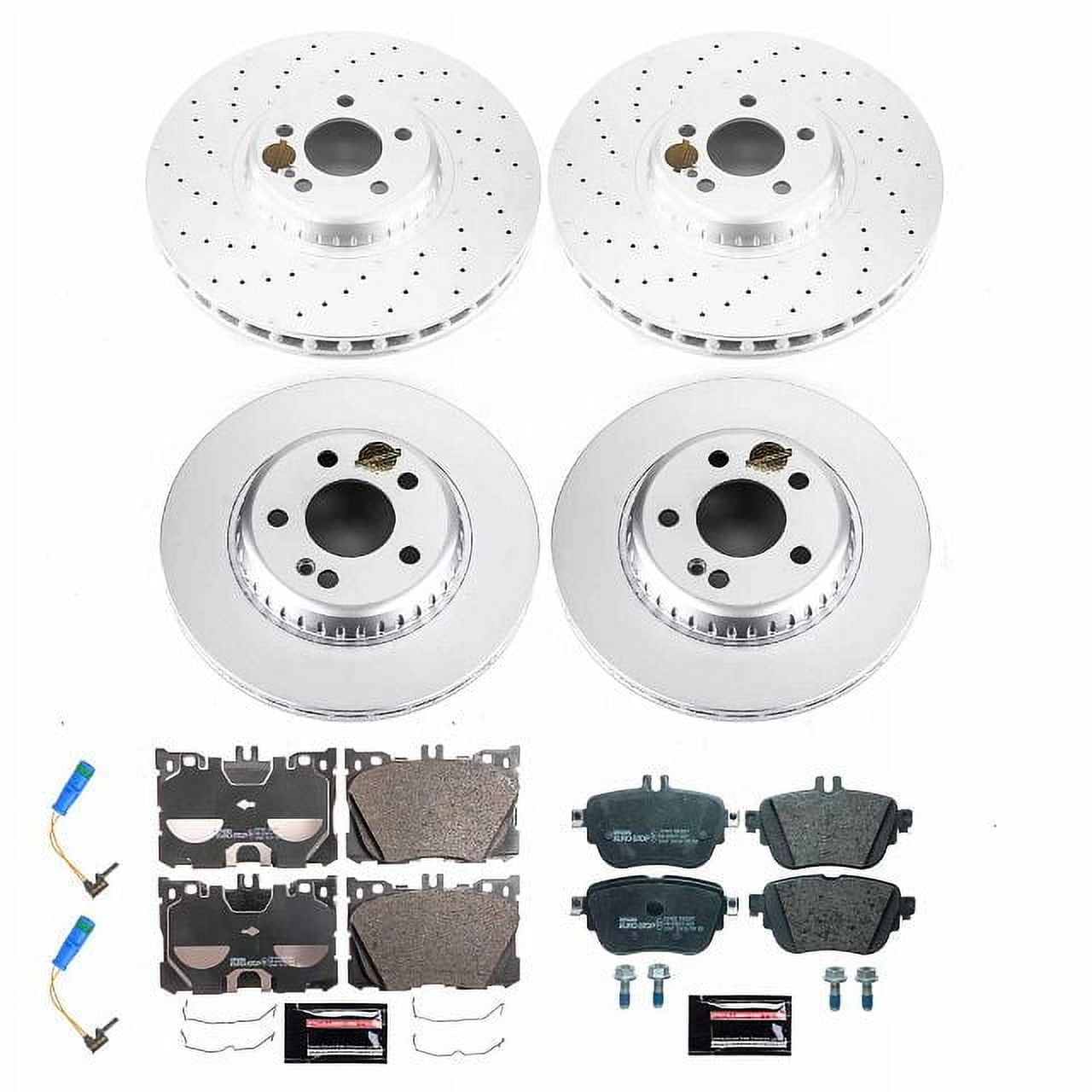 Power Stop Front and Rear Euro-Stop ECE-R90 Certified Brake Pad and Rotor Kit ESK7987