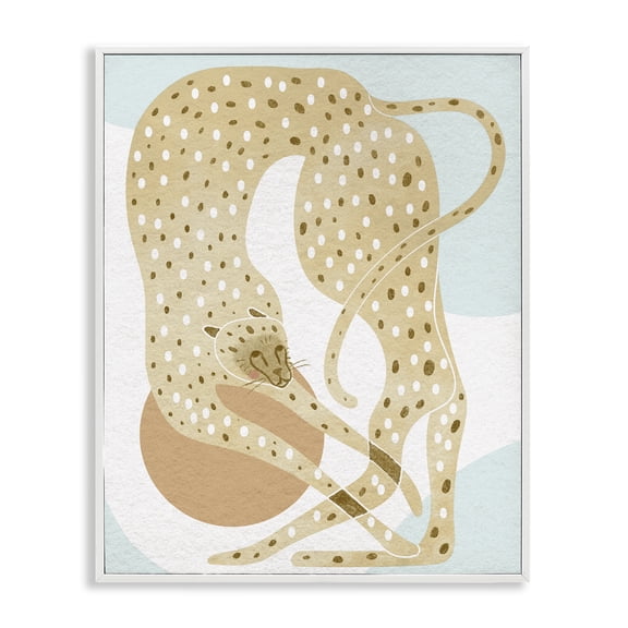 Stupell Industries Mid-Century Contemporary Cheetah Shapes White Framed Giclee Art, 11 x 14, by Lil' Rue