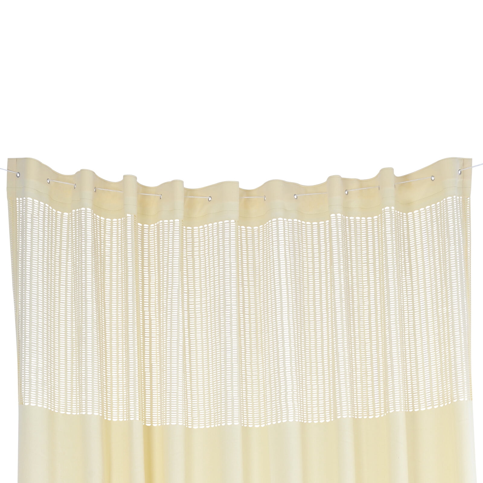Semi-shading Room Divider Curtain Privacy Cubicle Curtain Beige Polyester Room Divider Curtain with Mesh Top