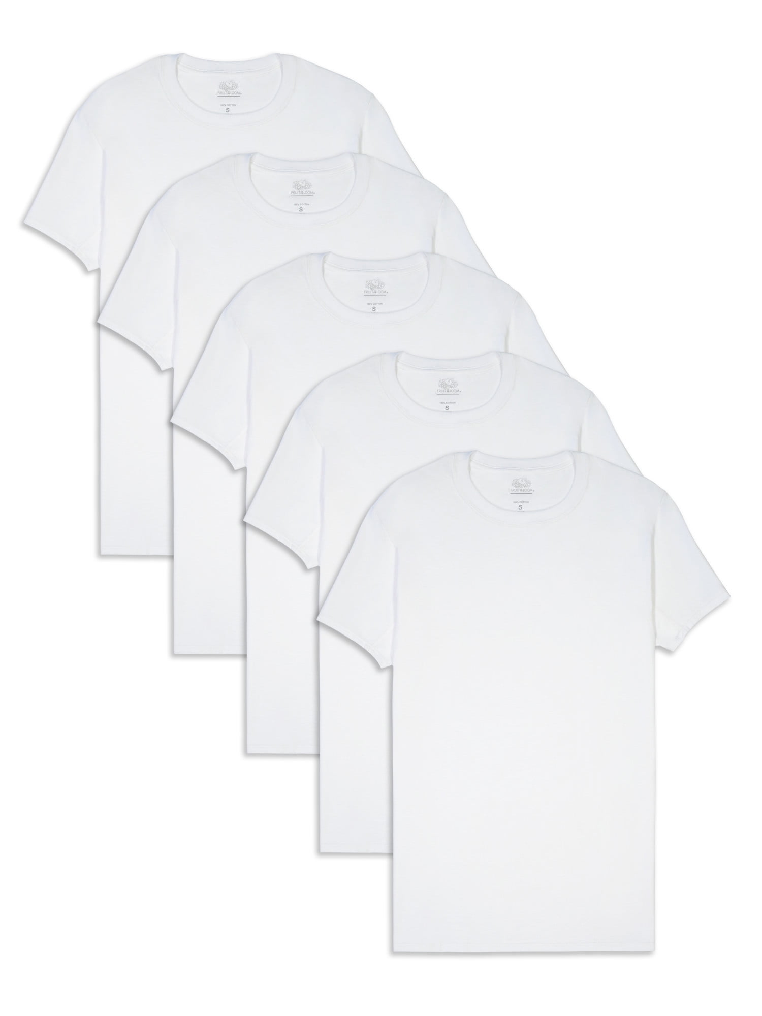 Fruit of the Loom Men's CoolZone White Crew T-Shirts, 5 Pack - Walmart.com