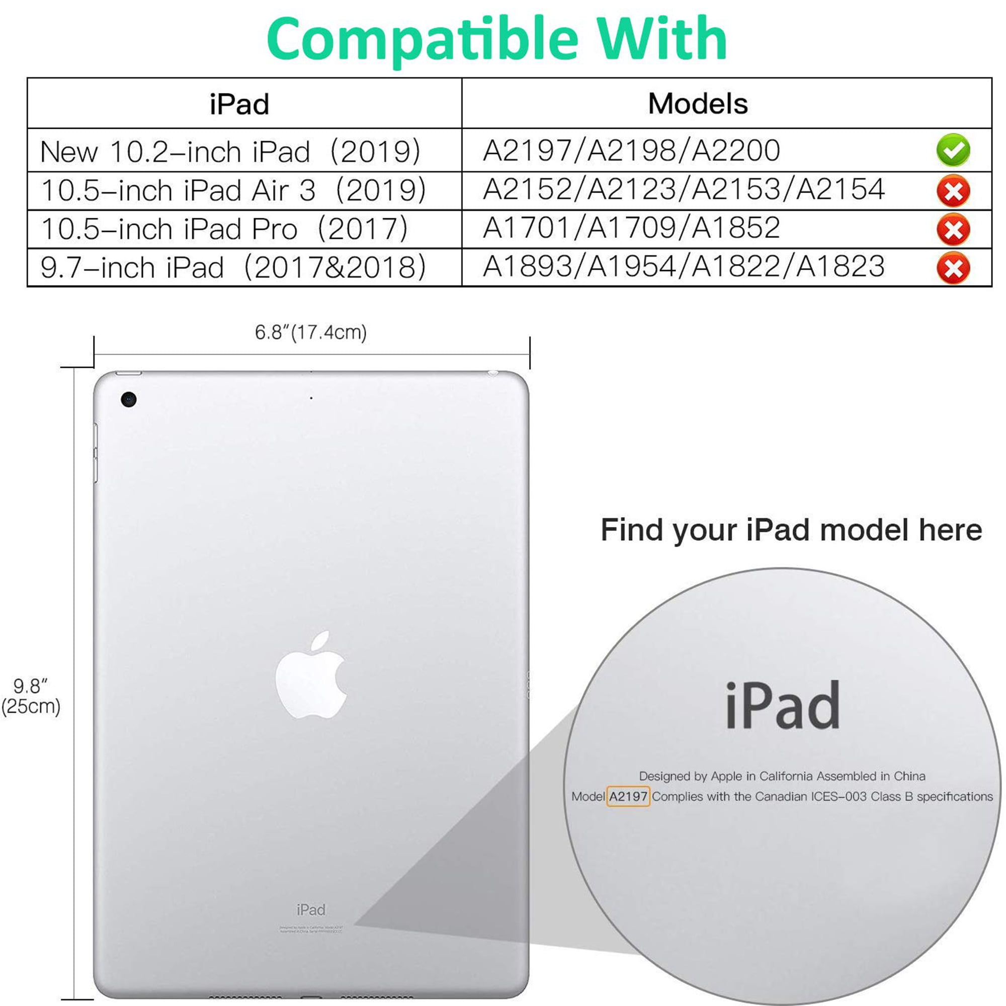 Dteck iPad 10.2 Case with Pencil Holder, iPad 7th Gen Case, Slim Fit PU Leather Trifold Smart Case Auto Wake Sleep, Flexible TPU Matte Back Cover For Apple iPad 7th Generation 10.2'' 2019, Dark Blue