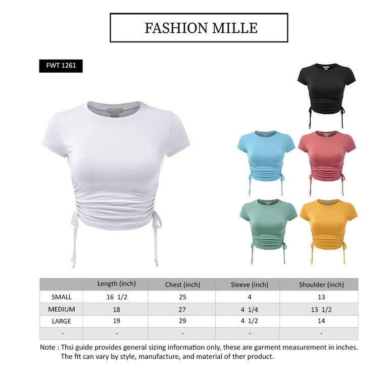 FashionMille Women's Clothing Style Ruched Side String Trim FashionMille Women's Clothing Style Ruched Side String Trim