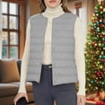 thumbnail image 5 of Womens Coats Lightweight Down Jacket Sleeveless V-neck Winter Puffy Jackets,Coats for Women Gray M, 5 of 6