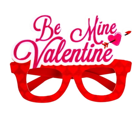 AJGRHE Valentine s Day Heart Shaped Novelty Glasses – Happy Valentine’s Day Eyewear Photo Booth Props Ornaments Favors Hot Pink1
