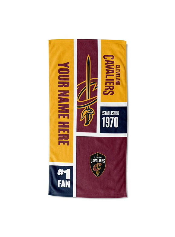 Cleveland Cavaliers NBA Colorblock Personalized Beach Towel