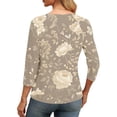 thumbnail image 6 of ITSAME Womens Blouses, V-Neck Raglan Pullover Floral Print 3/4 Sleeve Summer Casual Fashion Tops Multicolor Size XL, 6 of 6