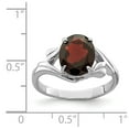 thumbnail image 4 of Auriga Fine Jewelry 925 Sterling Silver 2.2 cttw Red Oval Garnet Solitaire Ring Size 7 for Women, 4 of 6