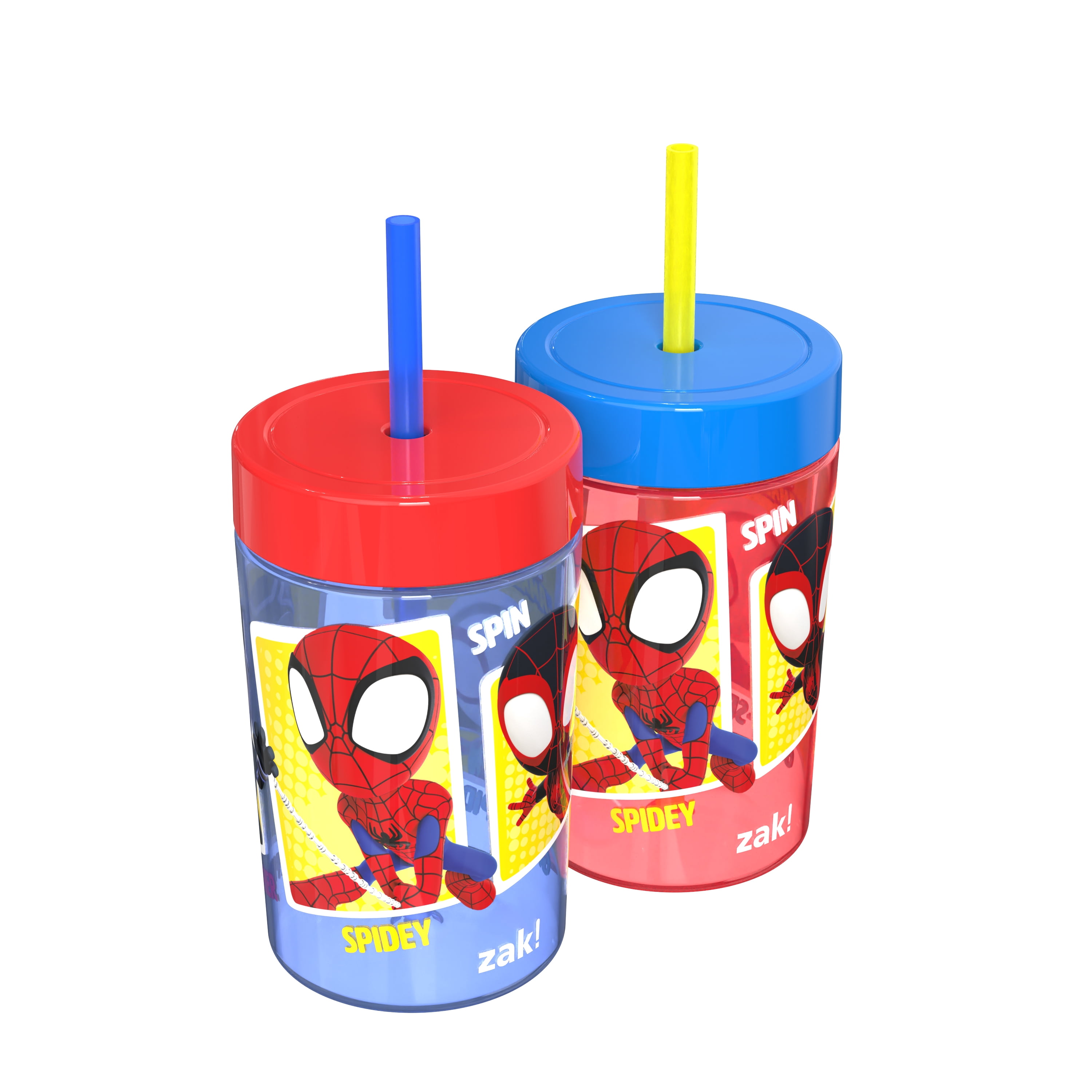 Zak Designs Spidey and Friends 16oz Straw and Lid Tumbler 2-Pack