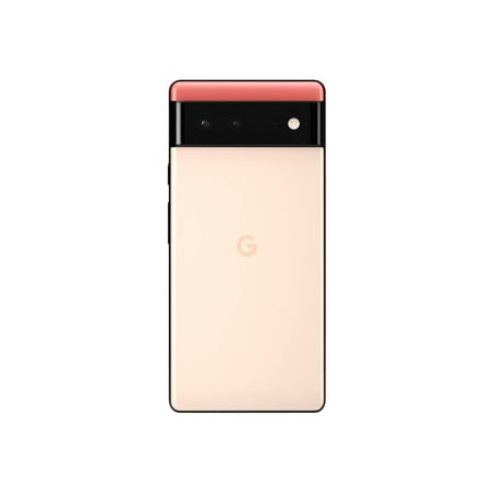 Google Pixel 6 - 5G smartphone - dual-SIM - RAM 8 GB / Internal Memory 128 GB - OLED display - 6.4" - 2400 x 1080 pixels (90 Hz) - 2x rear cameras 50 MP, 12 MP - front camera 8 MP - Kinda Coral