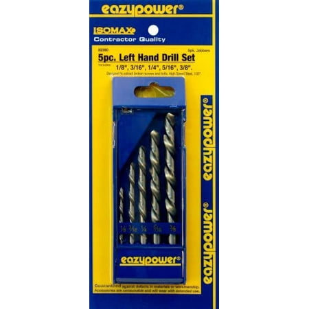 

EAZYPOWER 82380 5Piece 1/8 -3/8 Left Handed M2 High Speed Steel Drill Bit Set