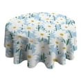 thumbnail image 4 of Daisy Flower Spring Round Table Cloth,Wrinkle Free Table Cover with Polyester,Waterproof Reusable Round Table Clothes for Easter Birthday Picnic Wedding (Round,60x60inch), 4 of 6