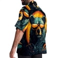 thumbnail image 3 of Vintage Bear Men's Short Sleeve Beach Shirts Poplin Spread Collar Tops Casual Printed Button Down Summer Unisex, 3 of 6