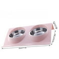 thumbnail image 4 of Methold Cuenco doble para mascotas, platos de alimentación de animales de acero inoxidable, soporte extraíble para agua y comida Suministros para gatos rosado, 4 of 6