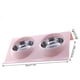 thumbnail image 4 of Methold Cuenco doble para mascotas, platos de alimentación de animales de acero inoxidable, soporte extraíble para agua y comida Suministros para gatos rosado, 4 of 6