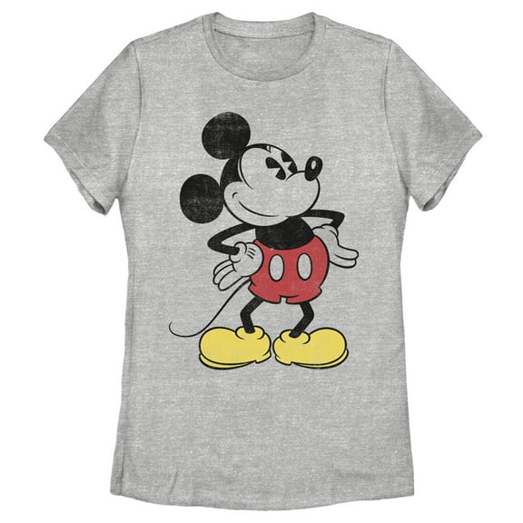 Women's Mickey & Friends Classic Mickey Distressed Graphic Tee Athletic Heather Medium