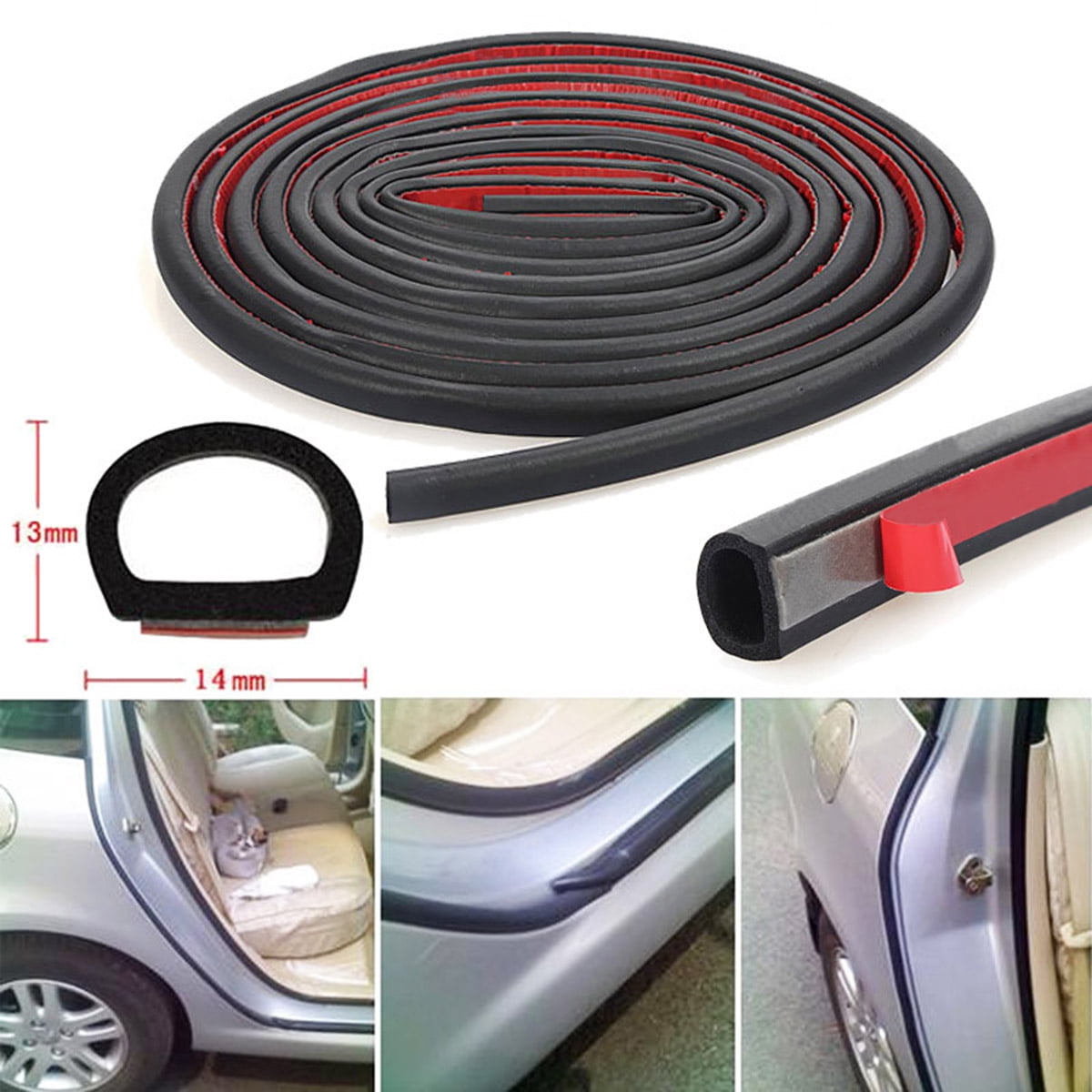 SUNDELY/®14mm D-Shape Car Truck Motor Door Rubber Seal Strip Wheatherstrip Sealing Hollow