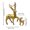 Golden, variant on Dserfhy 1 Pair of Deer Sculpture Christmas Small Reindeer Figurine for Living Room TV Cabinet Home Office Decoration