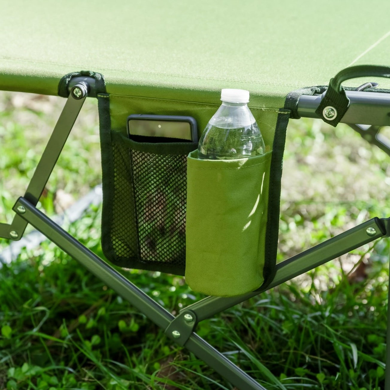 (2 pack) Ozark Trail Adjustable Camping Cot with Quick-Fold Design, Green