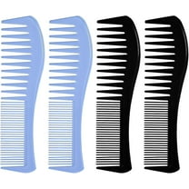 4 Pcs Double-Sided Detangling Combs, 7.17inch All-Purpose Hair Grooming Detangling Hair Comb Plastic for Men & Women Wide & Fine Tooth for Professional Hairstyling