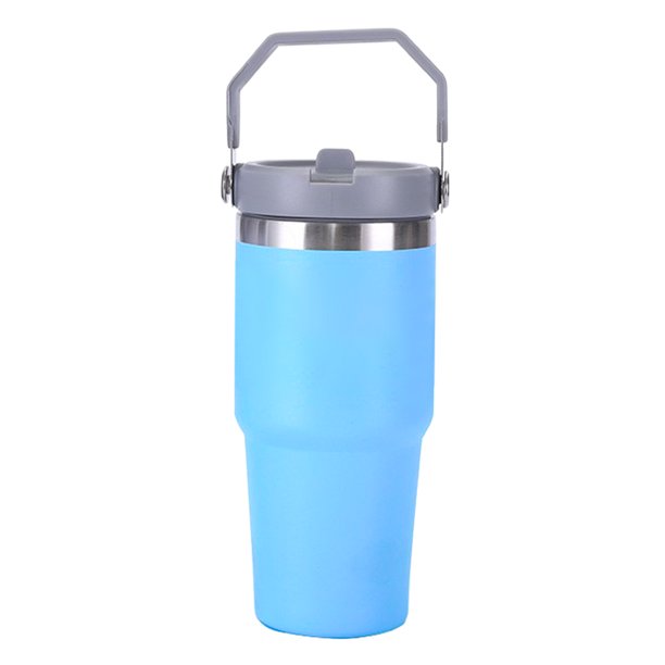 (Azul 20oz) Paja Acero Inoxidable 304 Hielo para Coche con Diamante Pajita Única (Azul 20oz)