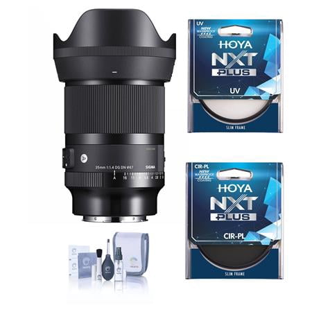 UPC: 0192223195530 | AF 35mm f/1.4 DG DN ART Lens for Sony E  Bundle with Hoya NXT Plus 67mm UV+CPL Filter Kit  Cleaning Kit