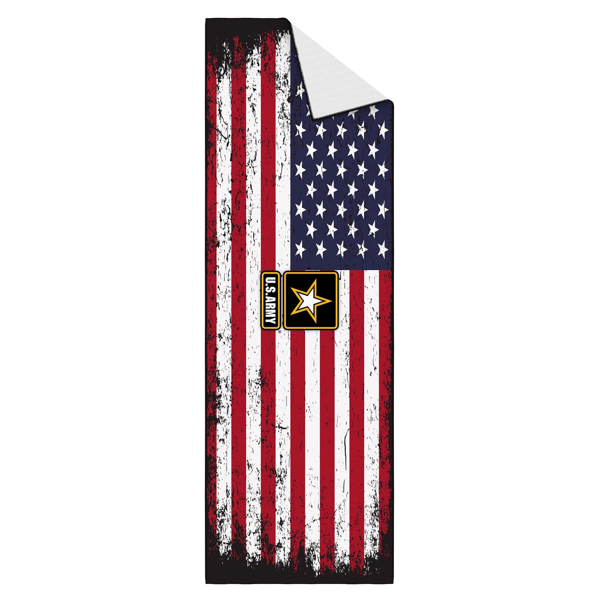 Ottomanson US ARMY USA Flag Machine Washable Non-Slip Rubberback 2x5 Runner Rug, 20"x 59", Red/White