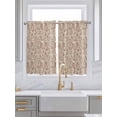 thumbnail image 2 of Kitchen Curtains 54 Inches length, Brown Flowers Window Treatment Curtain Drapes, Vintage Farmhouse Floral Leaves Vines Thermal Insulated Drapes for Basement Hotel RV, 42"x54", 2 Panels, 2 of 7