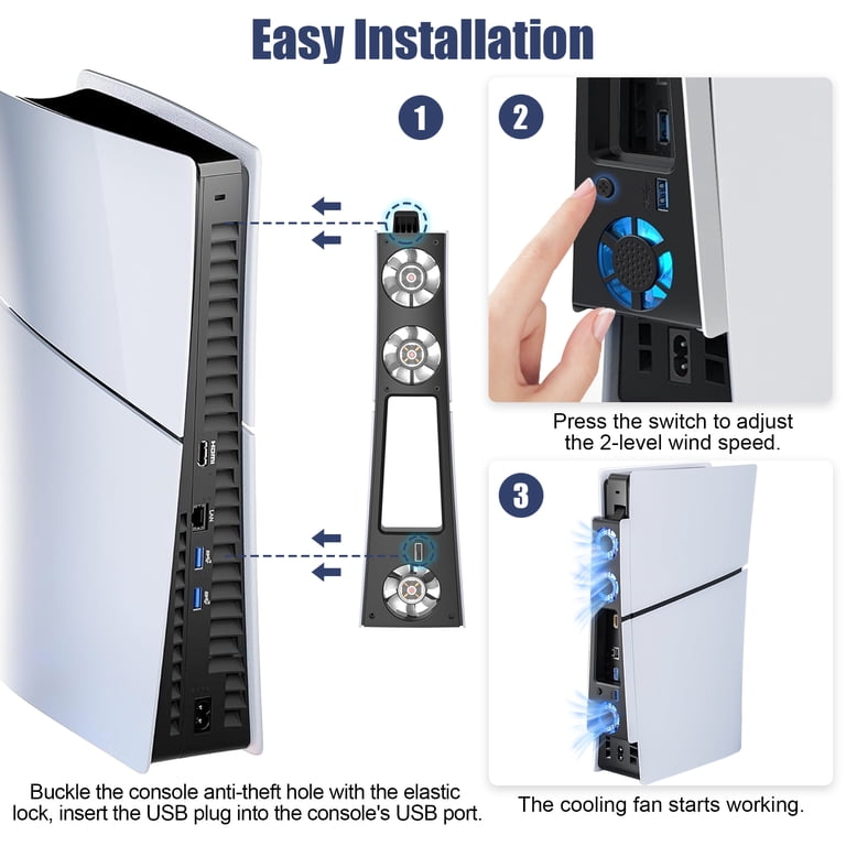 EEEkit Cooling Fan for PS5 Slim with USB 3.0 Port photo 7
