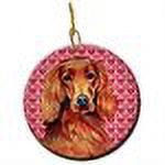 Irish Setter Valentine's Love and Hearts Ceramic Ornament