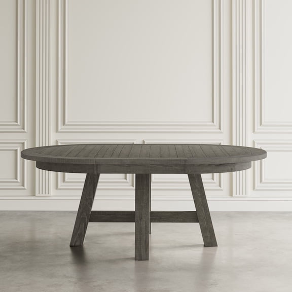 Jofran Telluride Contemporary Rustic Farmhouse Round to Oval Dining Table