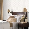 thumbnail image 2 of Abstract Tan, Pale Lavender Trellis Wallpaper Roll, 2 of 2