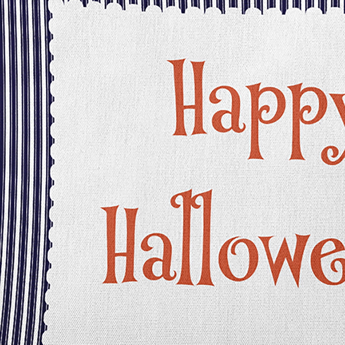 20" x 20" Simply Daisy Halloween Happy Halloween Ticking Polyester Indoor/Outdoor Pillow, Navy Qty 1
