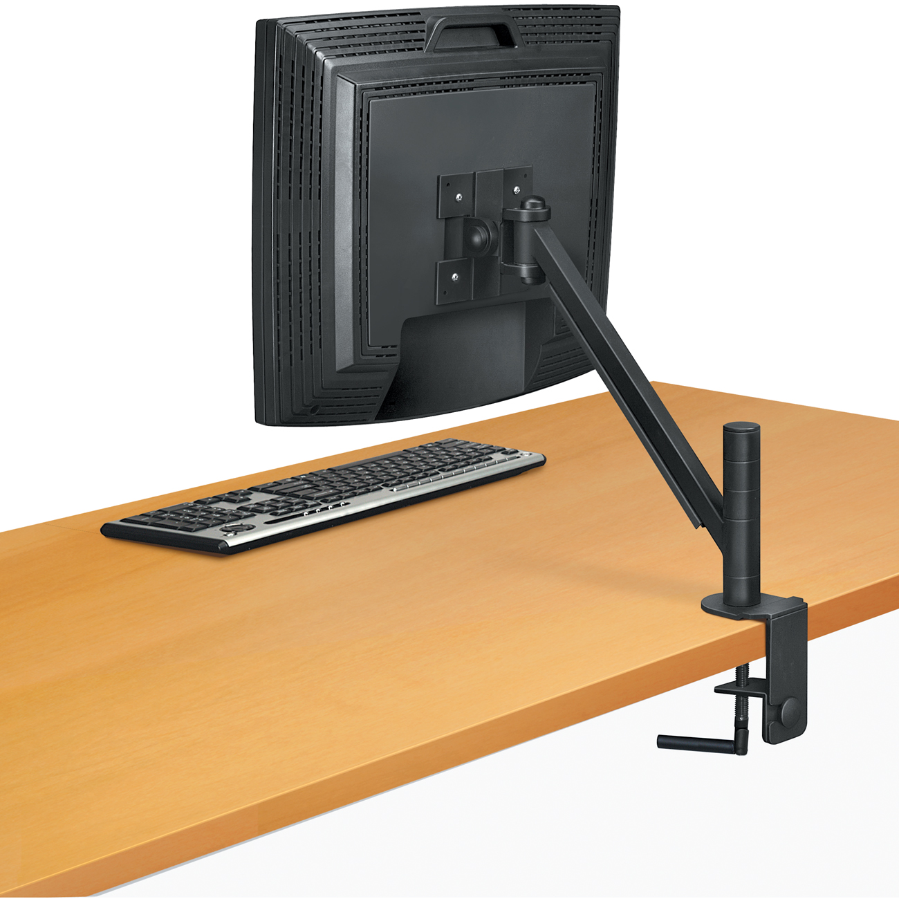Designer Suites Flat Panel Monitor Arm 180 Degree Rotation, 45 Degree Tilt, 360 Degree Pan, Black, Supports 20 lb - image 2 of 4