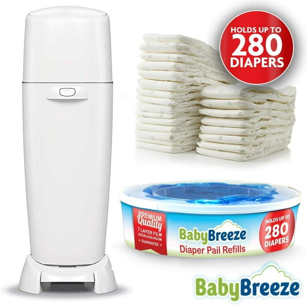 BabyBreeze Diaper Pail Refills Bags for Diaper Genie 1120 Count (4