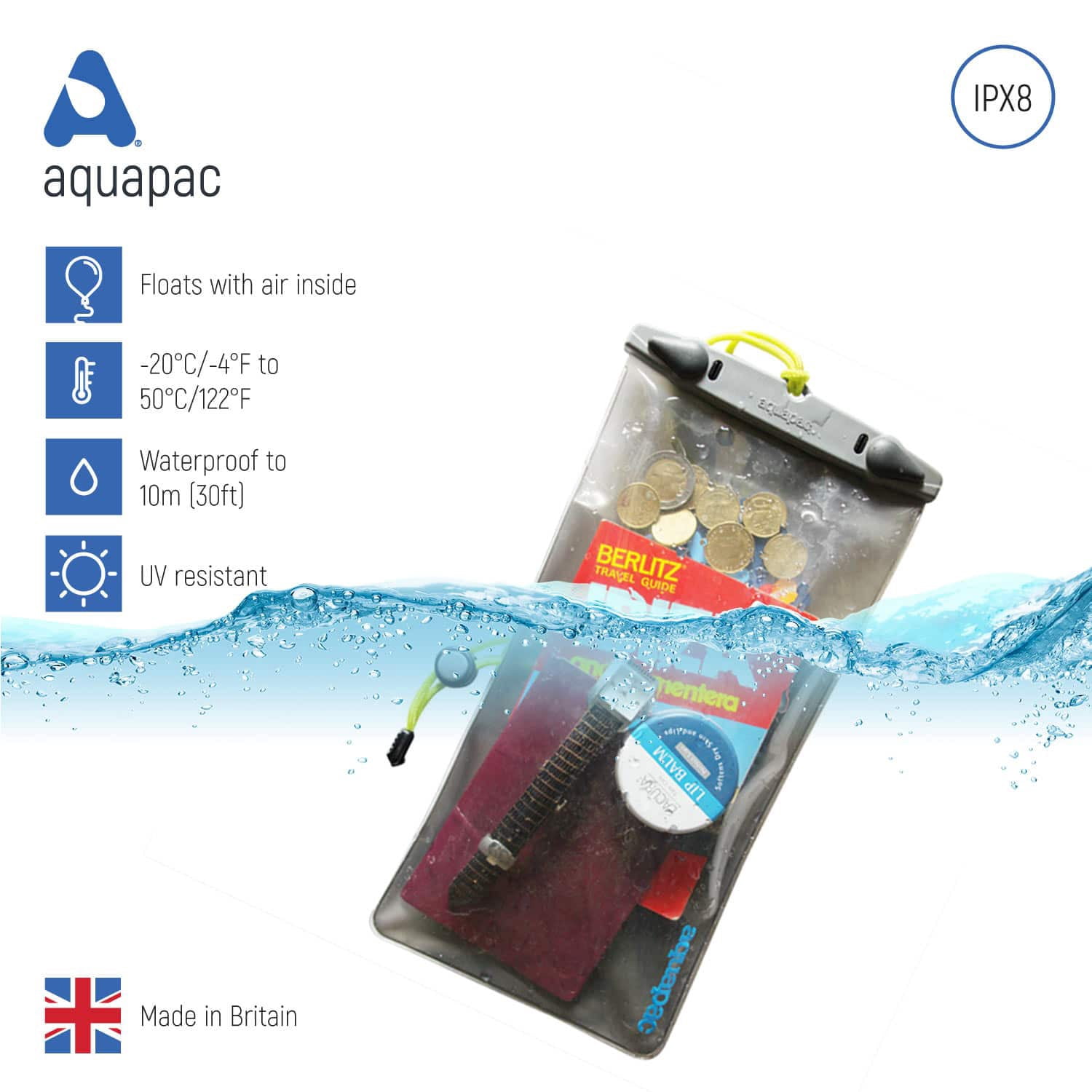 Aquapac Waterproof Storage Case, Medium, Gray