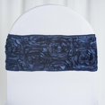 thumbnail image 1 of Efavormart 5 Pack Navy Satin Rosette Spandex Banquet Wedding Chair Sashes Band For Wedding Party Banquet Event Decoration, 1 of 2